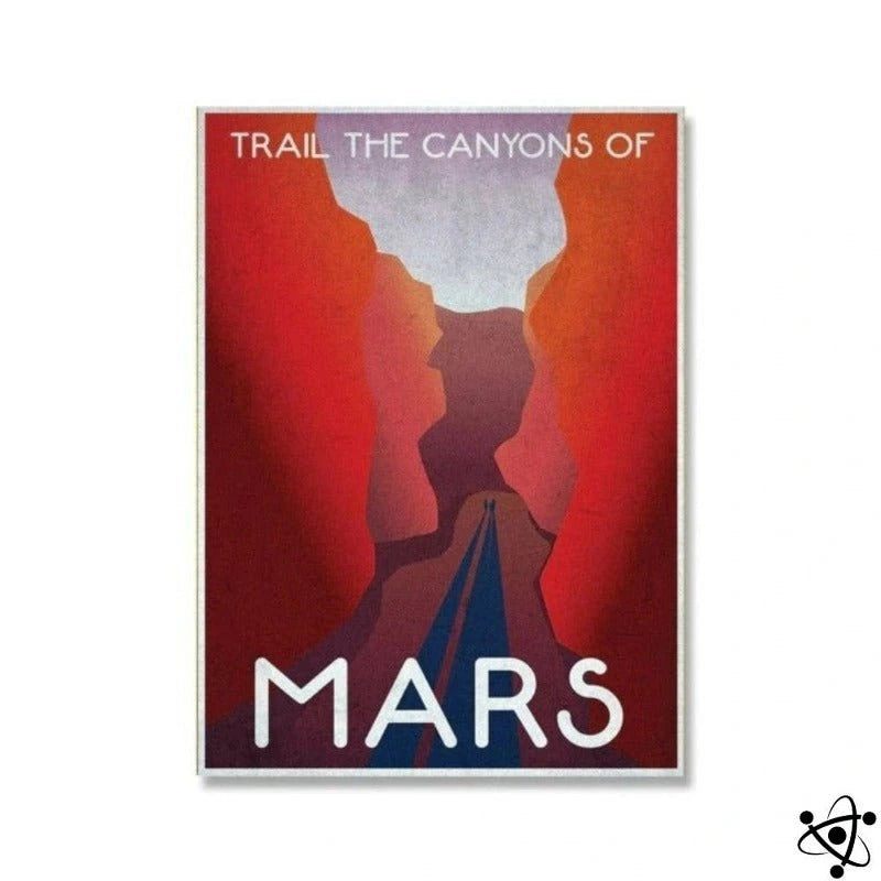 Poster Retro Futuristic Mars Science Decor