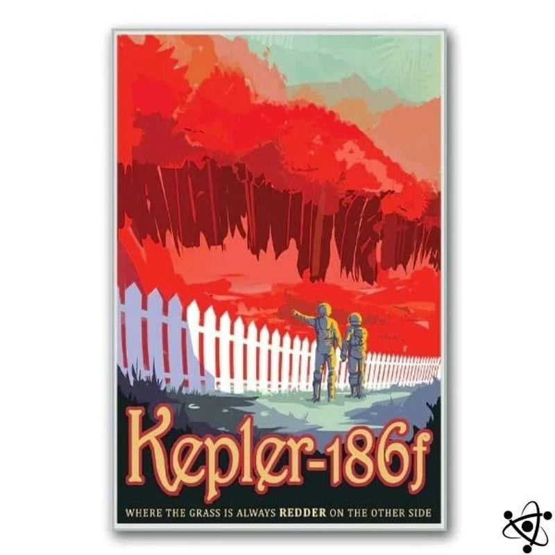 Poster Retro Kepler 186F Science Decor