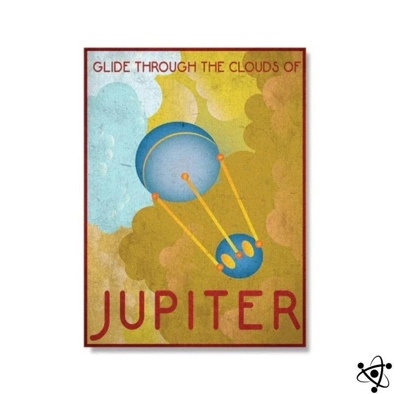 Poster Retro Planet Jupiter Science Decor