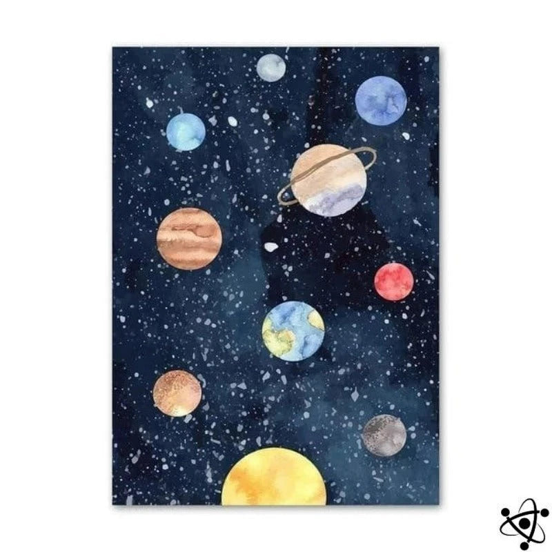 Poster Solar System Paint Science Decor