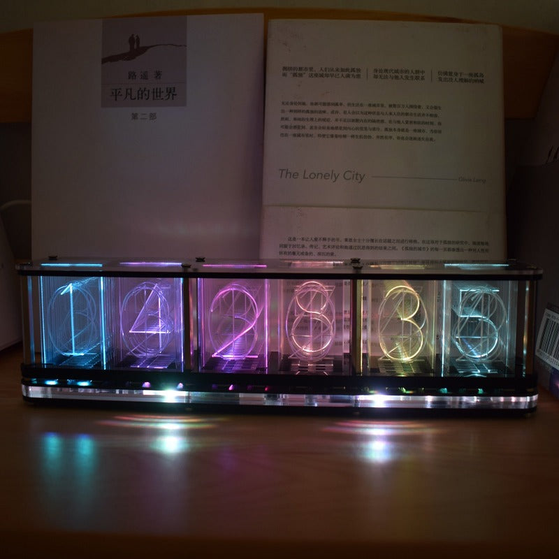 RGB Glow Tube Clock Science Decor
