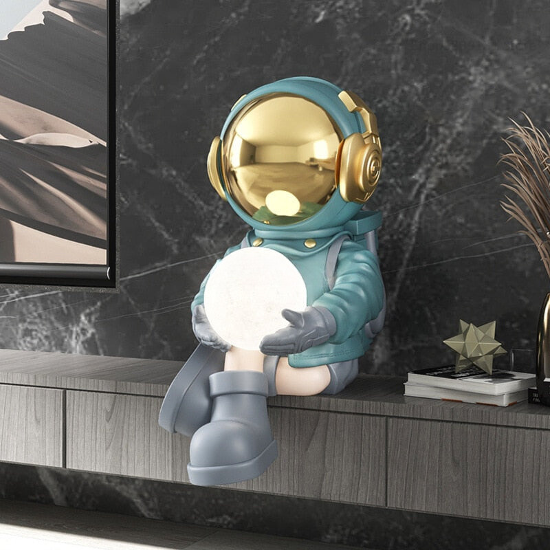 Resin Astronaut Table LED Lamp Science Decor