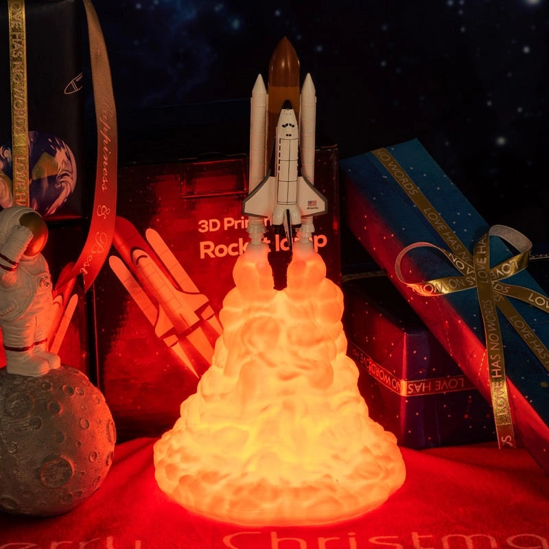 Rocket Table Lamp Science Decor