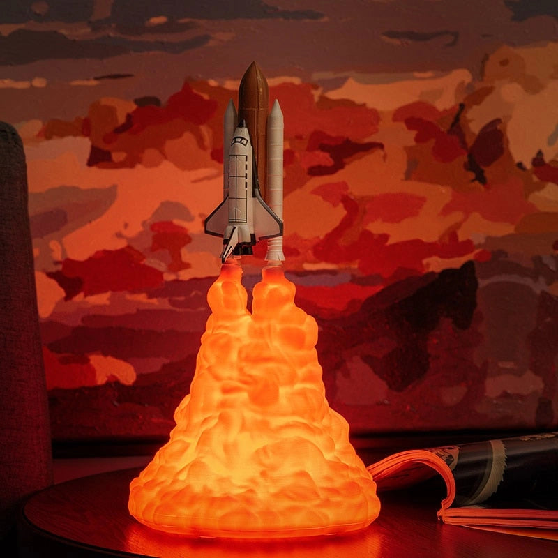 Rocket Table Lamp Science Decor