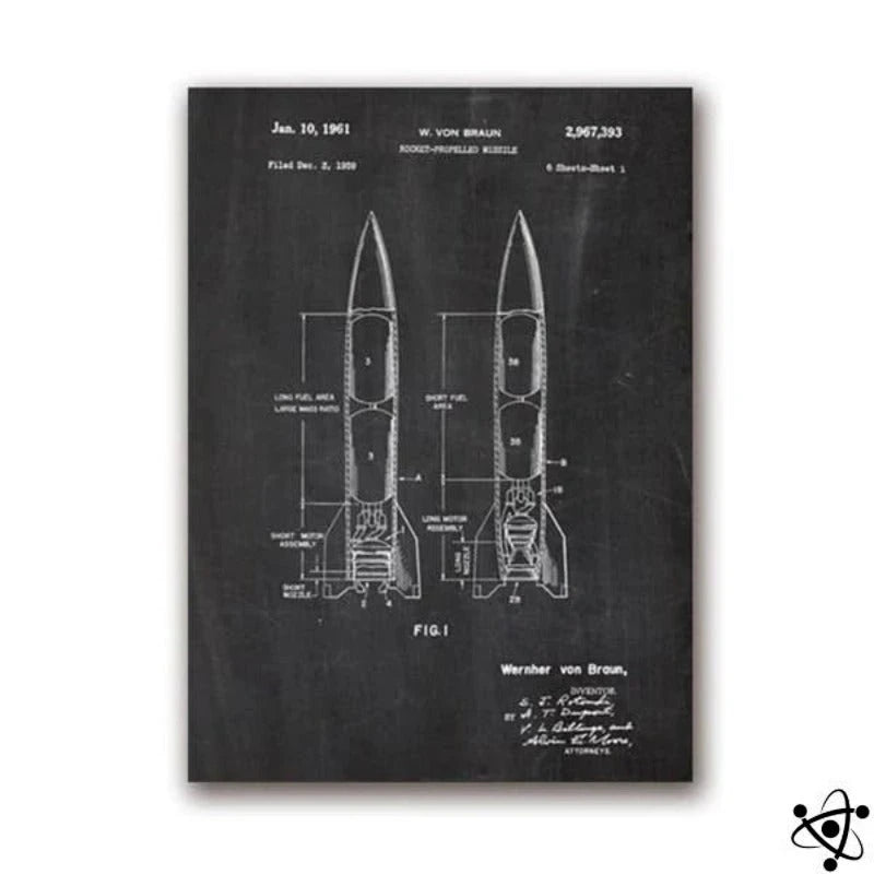 Scientific Poster Rocket Plan Science Decor
