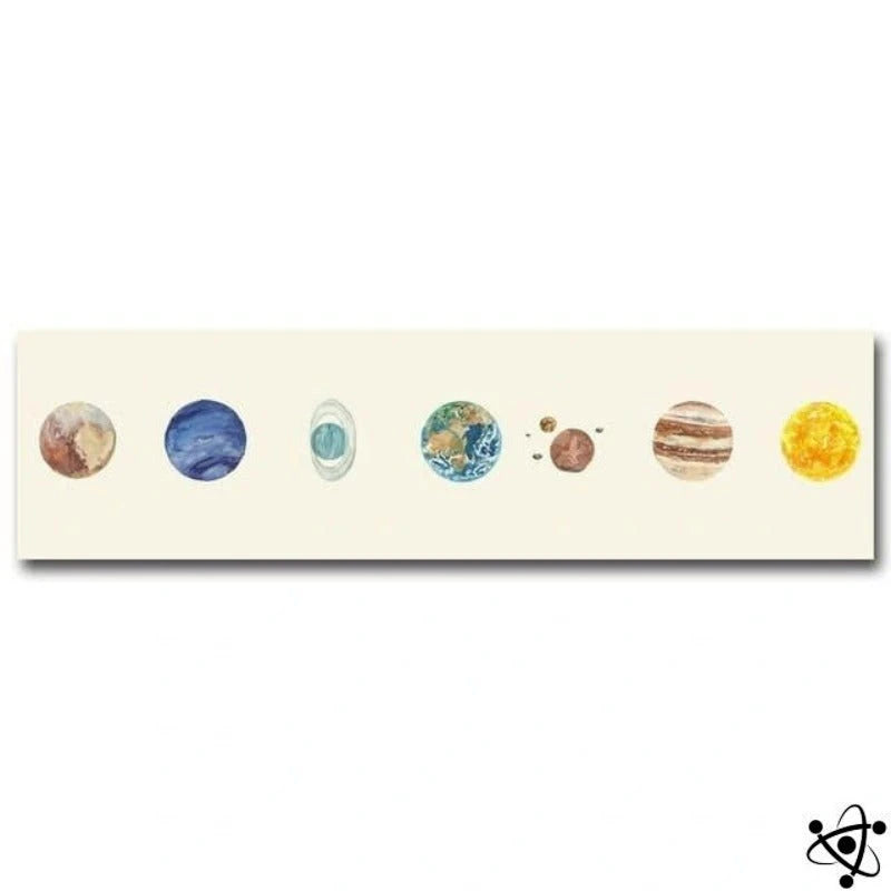 Solar System Planets Watercolor Poster Science Decor