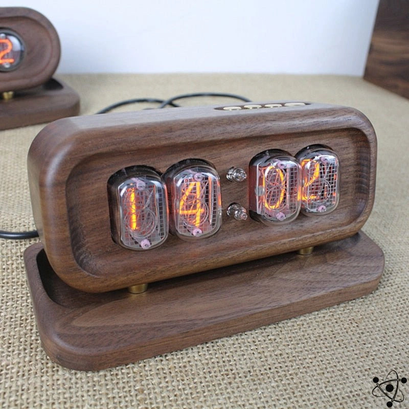 Solid Wood Nixie Clock Science Decor