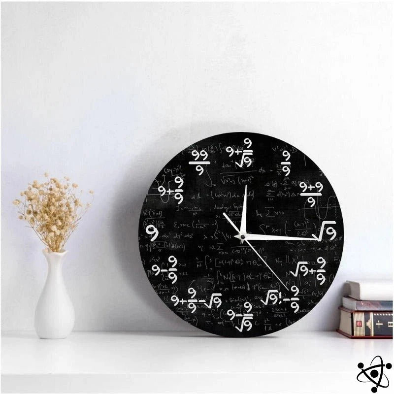 Wall Clock Nine Mathematical Science Decor